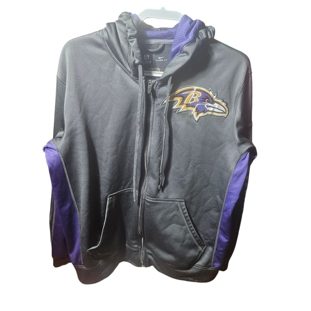 Baltimore Ravens Nike Therma-Fit On Field Hoodie Jacket Black/Purple M